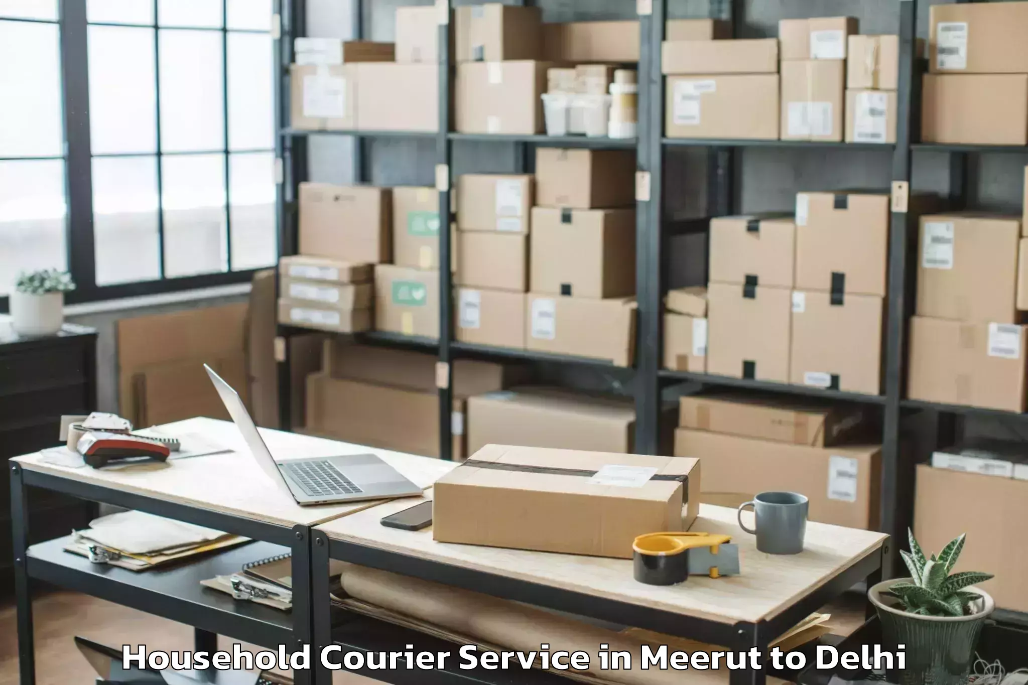 Easy Meerut to Naraina Household Courier Booking